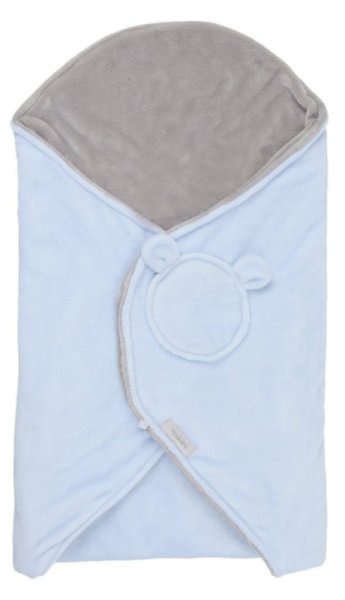 Noukies Couverture Promenade Groloudoux Bleu Cocoon Gris Poudre Etoile Bleu
